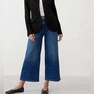 Banana Republic High Rise Wide-Leg Crop Jeans size 30 x 26 Dark Blue